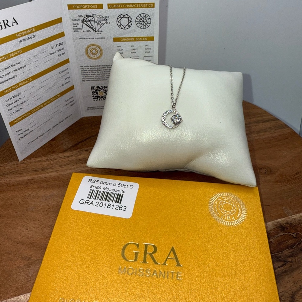 Moissanite Silver Necklace